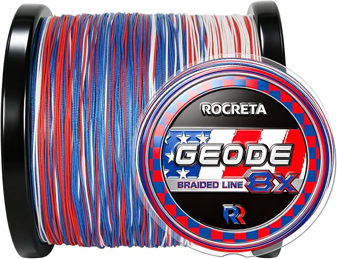 Geode Braided Fishing Line, 10-200 lb, 8 Strands, 300yds/500yds/1000yds, Colored Braid Superline