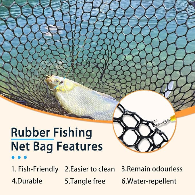Telescoping Metal Lock Fishing Net Blue Aluminum Alloy Rubber Fish Net - Adjustable Length Lightweight Foldable Large Fishing Net with Handle Collapsible Extendable Fishing Accessories