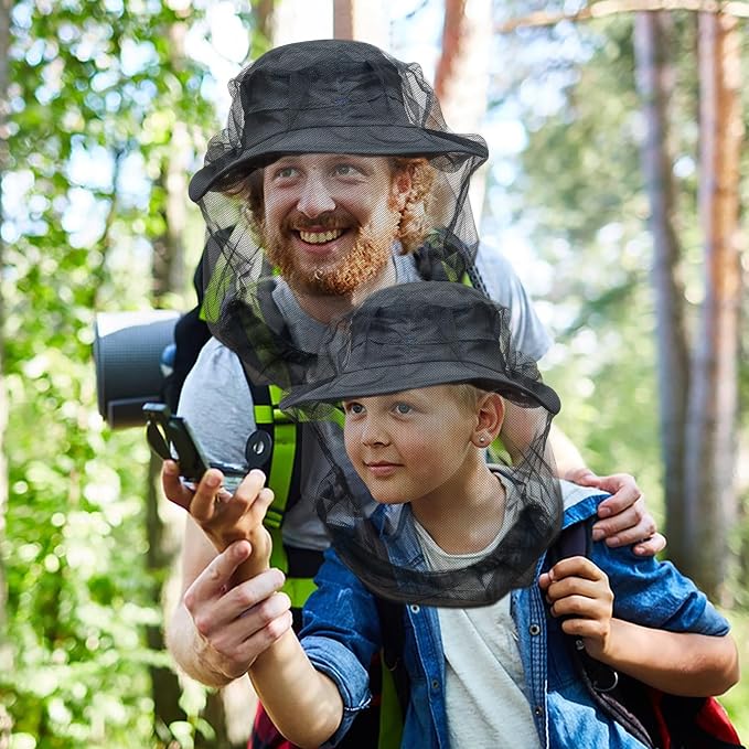 South to East Premium Mosquito Head Net for Insect 1 Pack, Ultra Large & Long, Extra Fine Holes, Fly & Bug Protection Gear for Camping, Hiking, Fishing, Gardening, Safari, Fit All Hats for Men & Women