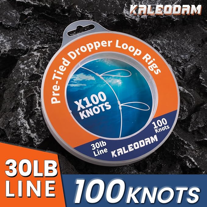 20lb-70lb 100knots Pre-Tied Dropper Loop Fishing Rig, 18" Spacing, 5.5" Loop Size, Ideal for Saltwater & Freshwater Fishing