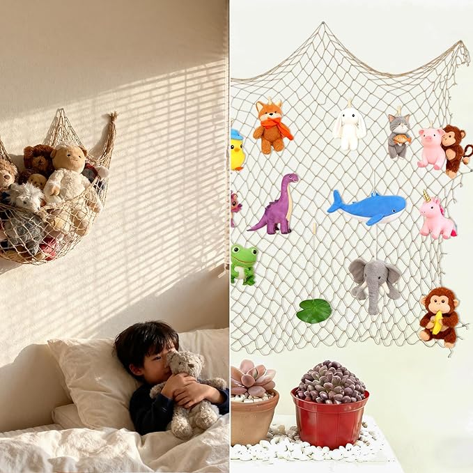 Decorative Fishing Net 2 Pack, 5x10 ft Large Caramel Fish Net Decor for Wall, Photo Display, Nautical Mermaid Pirate Ocean Themed Beach Hawaii Under the Sea Party Decorations