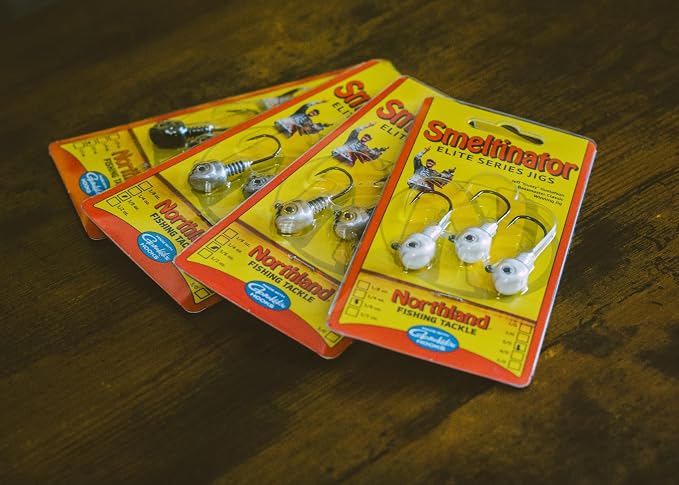 Northland Fishing Tackle Smeltinator Jig Head, Premium Bass Fishing Lure for Swimbaits & Plastics, 3 Pack - 3/8 Oz, Opening Night, 2/0 Hook