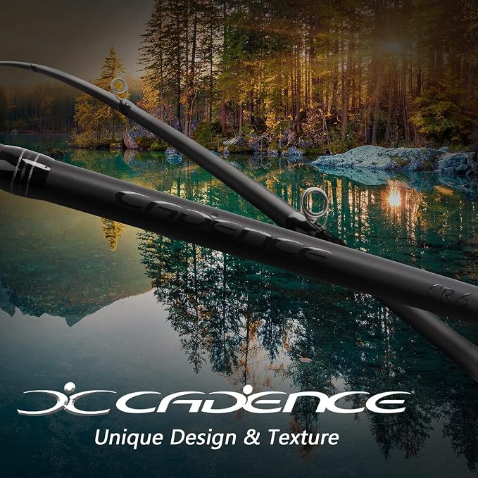 Cadence CR67B Baitcasting Rods Fast Action Fishing Rods Lightweight Portable Casting Rods with 30/40 Ton Carbon Exposed Blank Reel Seat Stainless Steel Guides with SiC Inserts Baitcast Rods