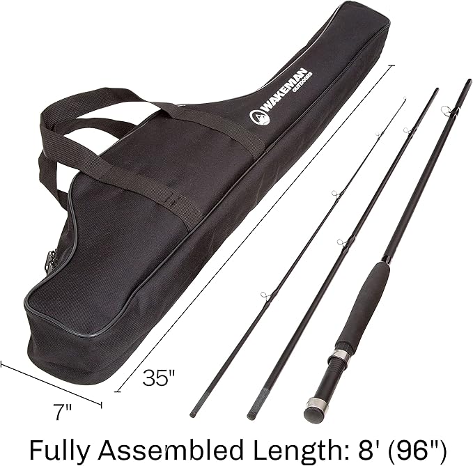 Wakeman Outdoors Fly Fishing Rod & Reel Combo Starter Kit with Case and Accessories