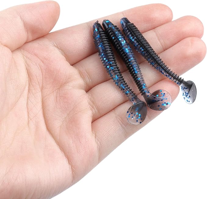 Paddle Tail Swimbaits 100/80/50PCS, 5/4/3/2 inch Soft Fishing Lures Bulk Pack – Durable Lifelike Action Lures for Bass, Trout, Crappie – Freshwater & Saltwater Fishing Gifts