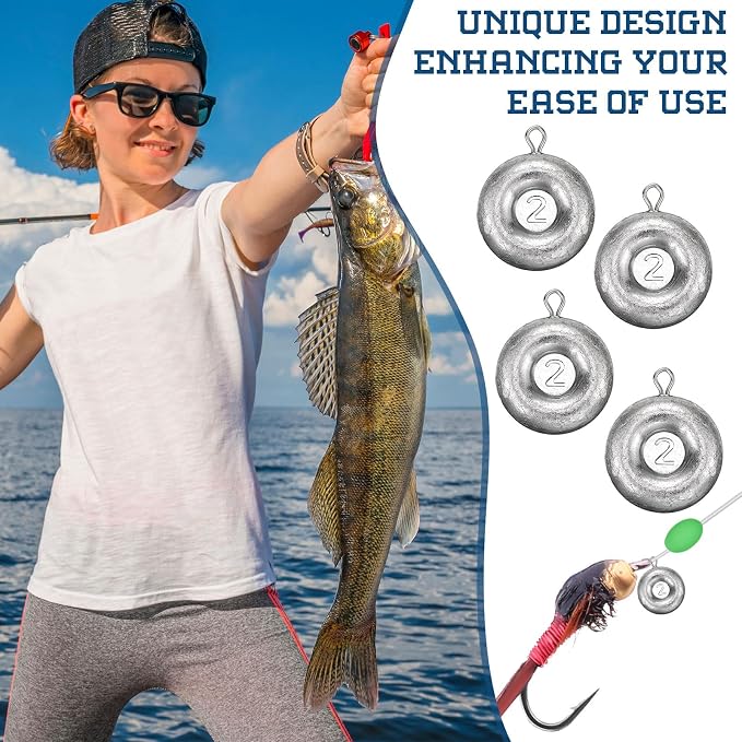 24 Pieces Fishing Disc Sinkers Weights Disc Sinker Fishing Sinkers Weights for Saltwater Catfishing Trolling Surf Tackle