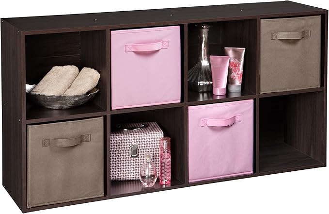 ClosetMaid Cubeicals 8 Cube Storage Shelf Organizer Bookshelf, Stackable, Vertical or Horizontal, Easy Assembly, Wood, Espresso Finish
