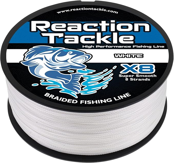 Reaction Tackle Braided Fishing Line - Pro Grade Power Performance for Saltwater or Freshwater Fish - Colored Fishing Line Braid for Extra Visibility