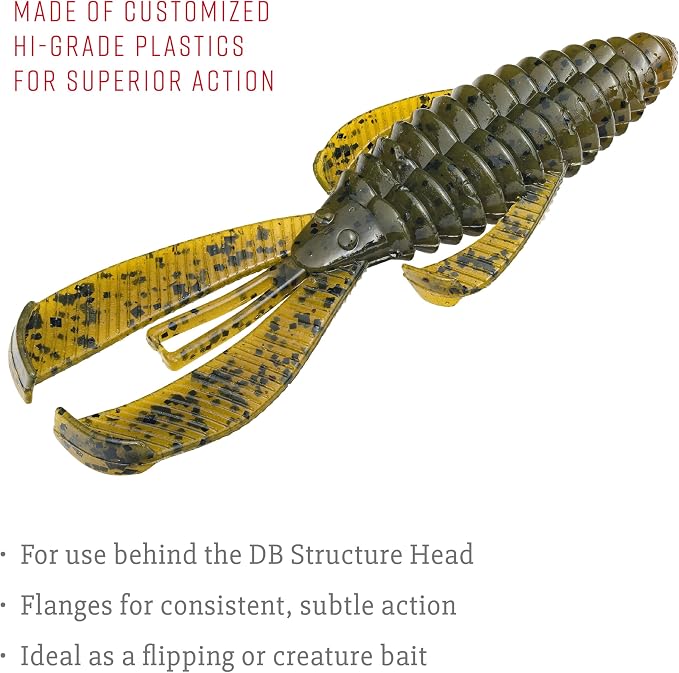 Strike King Rage Bug Fishing Lure, Soft Plastic Grub, Unique Design, Subtle Action