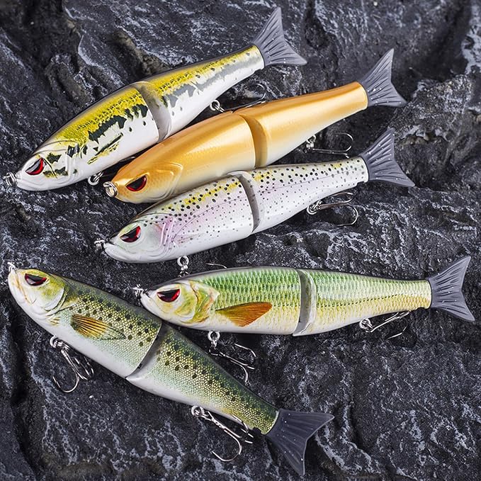 Glide Bait, Slow Sinking Swimbait, Topwater Hard Lures for Bass Catfish,Pike Perch, Freshwater or Saltwater