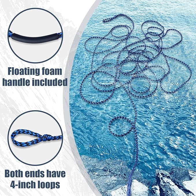 Boat Tow Rope 60ft 3-6K, Floating Ropes for Towable Tubes Accessories