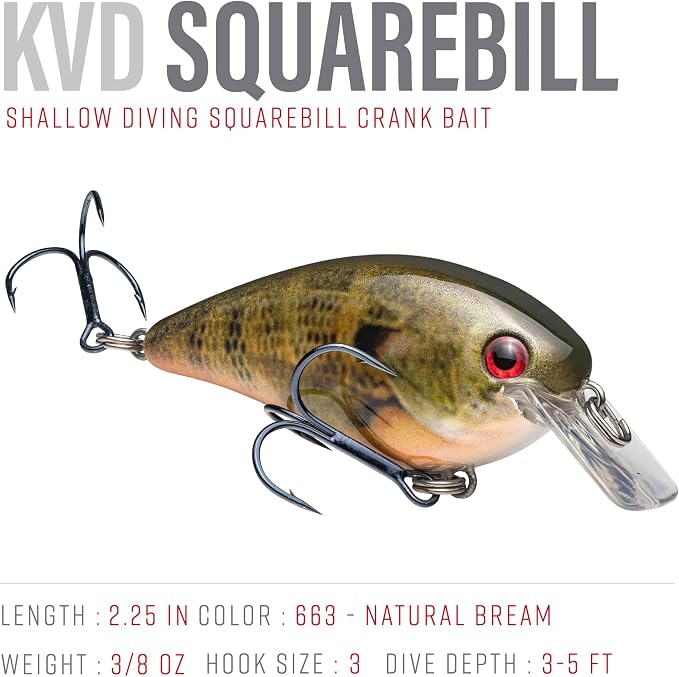 Strike King KVD 1.5 Hard Knock Fishing Lure, 3/8 oz, 3D Lifelike Eyes