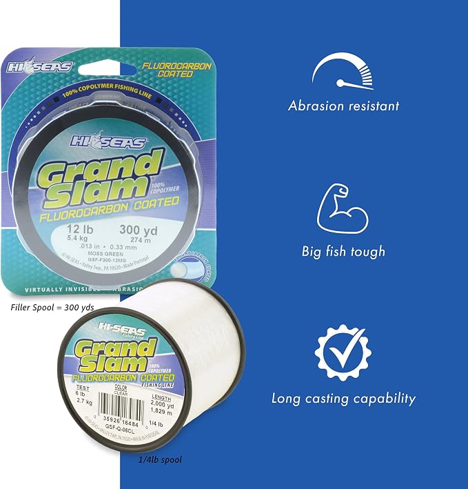 HI-SEAS Grand Slam Fluorocarbon Coated Fishing Line