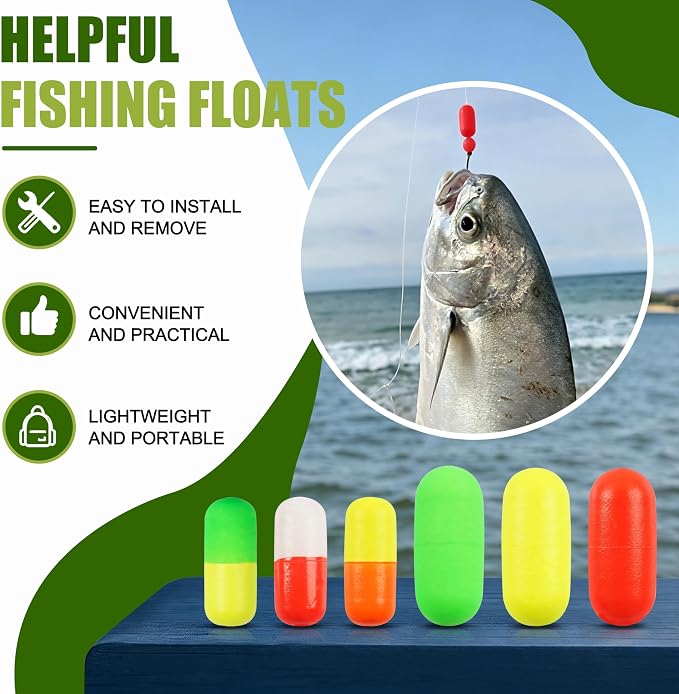 AGOOL Pompano Rigs Fishing Floats Bobbers Snell Float Foam Fishing Rig Floats Live Bait Walleye Rig Making Accessories Bullet Cylinder Float for Trout Catfish