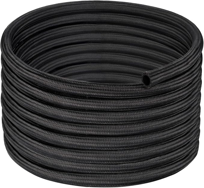 EVIL ENERGY 12AN Fuel Line, AN12 Braided Fuel Hose Nylon CPE 10FT Black