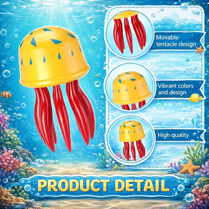 Weewooday 20 Pcs Artificial Moving Fishes Plastic Floating Lifelike Fish Tank Ornament Aquarium Decorations (Tropical Fish and Octopus)