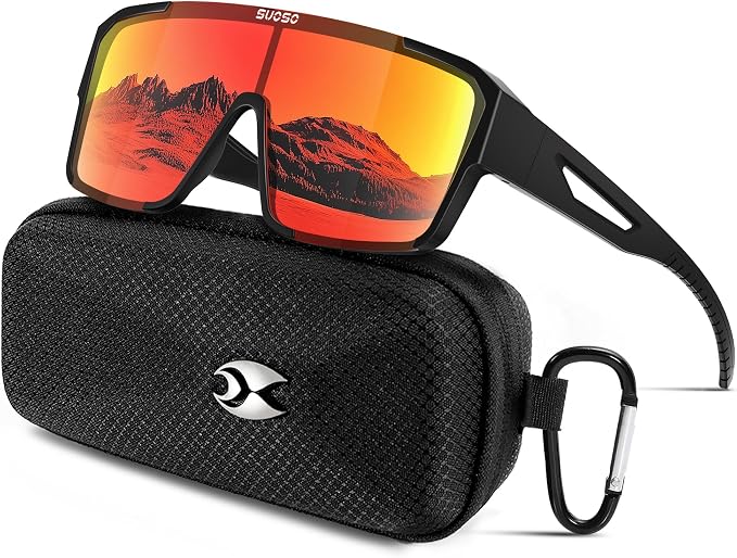 suoso Sports Polarized Fit Over Glasses: Men and Women UV400 Protection SunGlasses for Driving Fishing