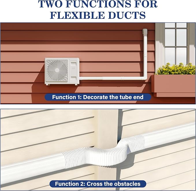 LyPrem 25Ft Mini Split Line Set Cover 3" PVC Line Cover Kit for Mini Split and Central Air Conditioner & Heat Pump