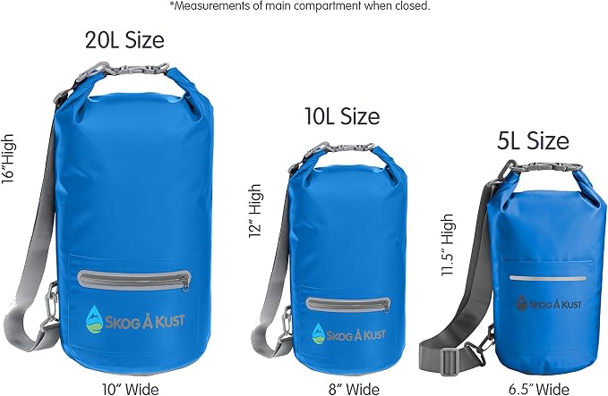 Skog Å Kust DrySak Roll Top Waterproof Bag, 5, 10 & 20 Liter
