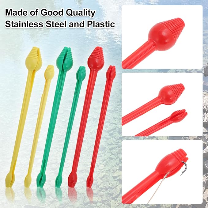 Plastic Fishing Hook Remover Sets, Portable Disgorger Set, Fish Hook Remover Tool, Easy Extraction Accessories, Red, Green, 1 Set