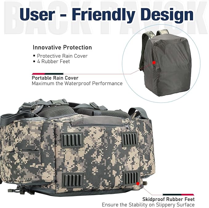 Piscifun Fishing Backpack with 2 Rod Holders & 4 Tackle Boxes, Large Tackle Storage Bag With Rain Cover for Fishing Gear