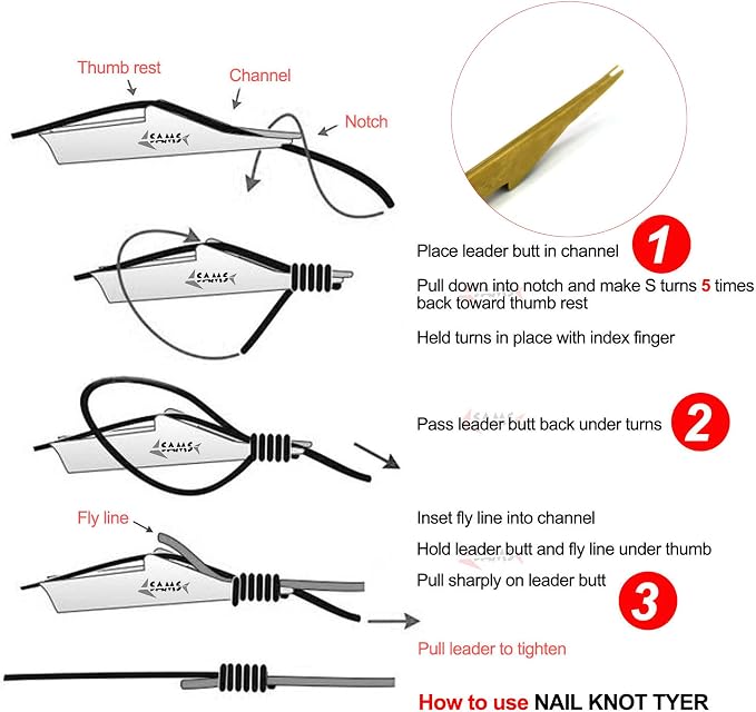 SAMSFX Fishing Stainless Steel Hook Tier, Knot Tying Tool, Loop Tyer, Hook Remover and Zinger Retractors Combo