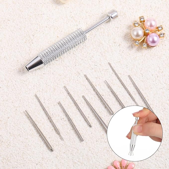 Piercing Tapered Ball Grabber Tool Piercing Changing Tools Flat Back Earring Tool 4-Claw Pick UpPiercing Ball Holder for Ear Nose Lip Stainless Steel Threadless/Threaded Insertion Pin