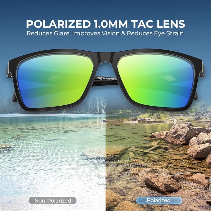 KastKing FlatRock Polarized Sport Sunglasses for Men and Women, Ideal for Driving Fishing Cycling Running, UV Protection