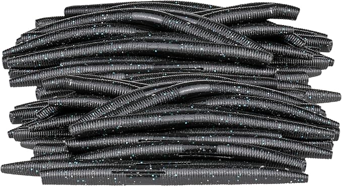 Soft Fishing Worm 100PCS, 3/4/5/6" Mega Value Pack Senko Style Soft Lures for Bass, Plastic Worm Stick Baits, Multicolor, Cost-Effective Fishing Gift