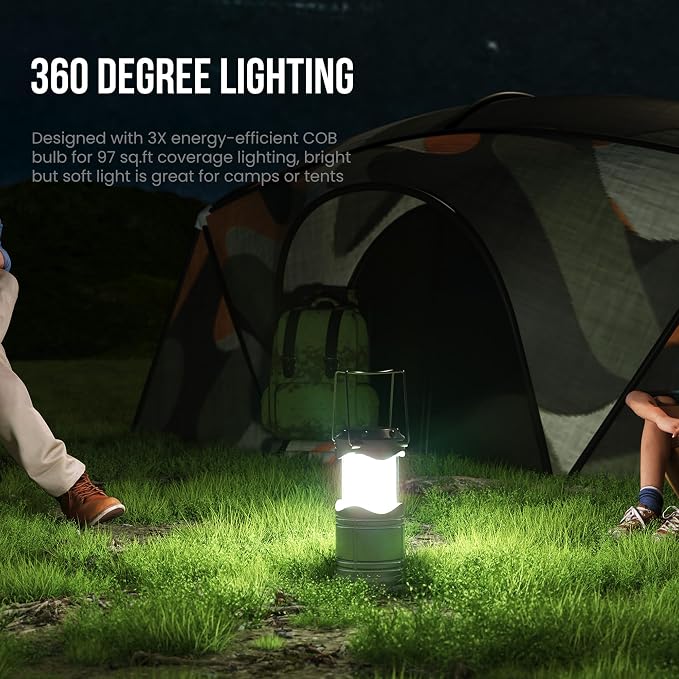 Lichamp LED Camping Lantern, 4 Pack Battery Powered Flashlight for Power Outages, Portable Collapsible Hanging Light Essential for Home, Outdoor, Emergency Lamp Survival Kit Gear for Hurricane, C4