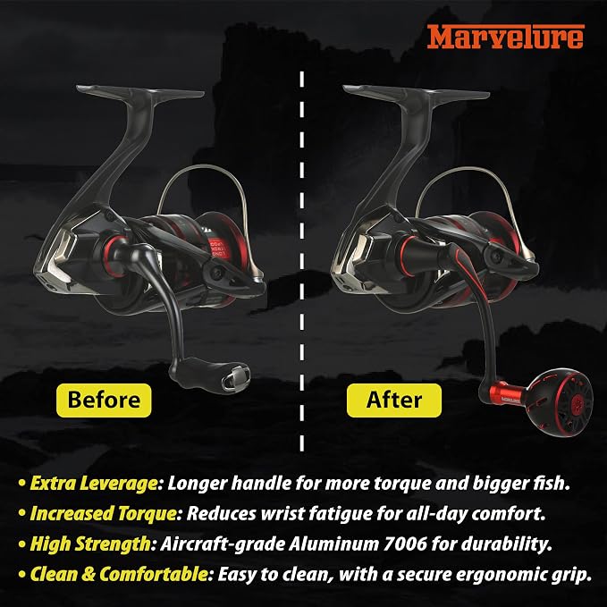 Power Handle Compatible for Shimano Stradic FL FM, Stella, Vanford, Vanquish, Twin Power, Ultegra, Sustain, Nasci FC FD 1000-5000 Spinning Reels