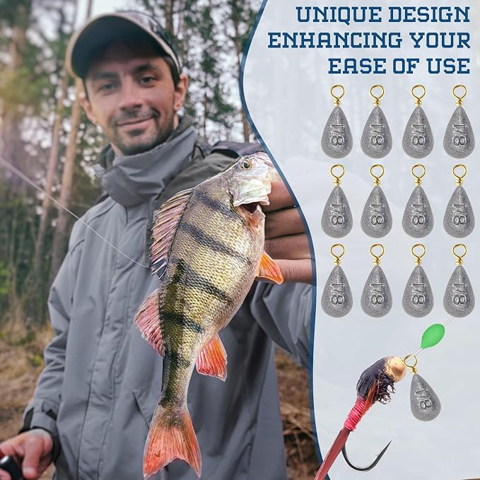 Bass Casting Swivel Bell Sinkers Fishing Weights Drop Shaped Fishing Sinkers Catfish Weights for Ocean Saltwater Surf Bass Casting Gear Tackle