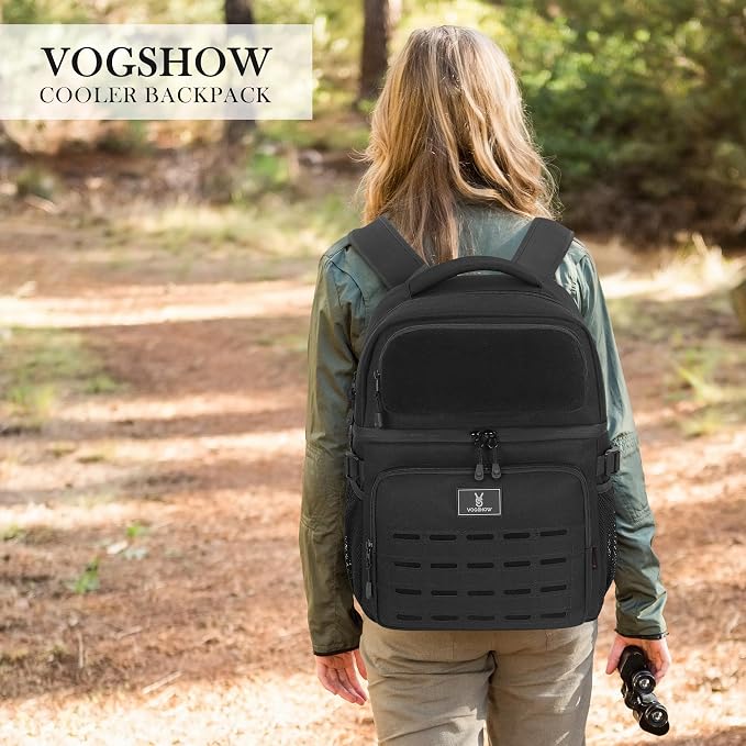 VS VOGSHOW Insulated Double Deck Cooler Backpack for Men Women, 36 Cans Large Leakproof Cooler Bag for Camping, Hiking, Picnic, Fishing, Beach, Travel
