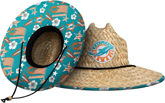 FOCO Men's NCAA College Team Logo Floral Straw Sun Hat