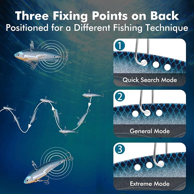 TRUSCEND Vibespinner Easy Catch Fishing Lures with BKK Hooks, Tail Spinner Baits with 4 Actions, Vibrating Swimming Flashing & Jigging for More Bites, Spoon Lures for Bass Trout Crappie Walleye Pike