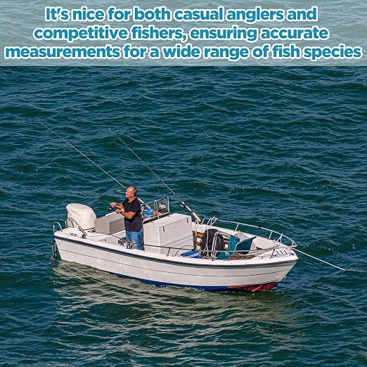 Zonon 1/8" Thick x 24" Long Fish Measuring Board Fishing Gifts for Dads Anodized Aluminum Fish Ruler Aqua Blue Corrosion Resistant Boat Measuring Tool for Fishing Competition Fresh and Salt Water