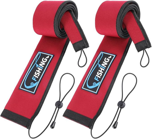 2Pcs Neoprene Fishing Rod Sleeve for Casting, Trolling, Spinning Rods – Lightproof & Puncture Resistant Rod Cover
