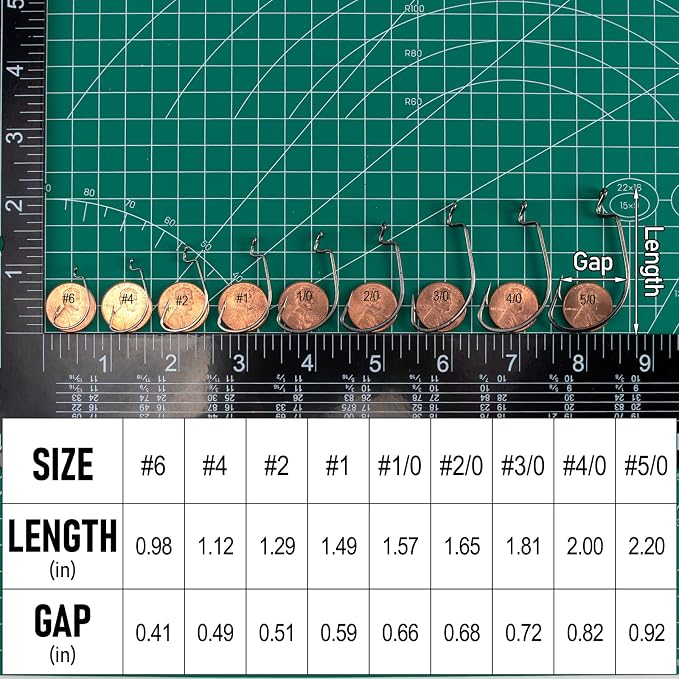 Dr.Fish EWG Hooks Bass Fishing Worm Hooks Extra Wide Gap Freshwater Fishing Carolina/Texas Rig
