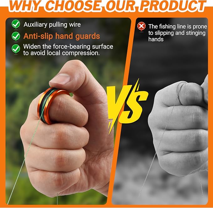 SILANON 2pcs Fishing Line Puller Ring, Fishing Knot Tying Tool Alloy Line Dragger Tightener Ring FG GT Knot Puller Tool Assist Fishing Line Knotting Grippers Device for Tying