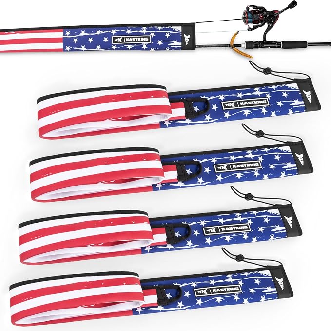 KastKing MeshGuard Rod Socks, Fishing Rod Sleeve, Neoprene Fishing Pole Sleeve, Fishing Rod Covers, Built-in Hanging Loop & Adjustable Lanyard, Fits Casting, Spinning, & Fly Rods
