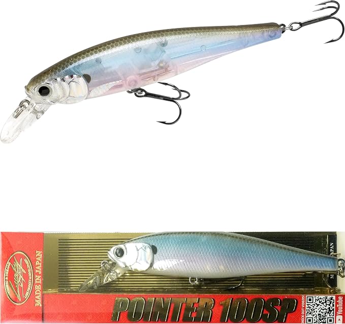 LUCKY CRAFT Pointer 100, Jerkbait Side by Side Action Tournament Winning Perfect Wobbling Freshwater Lake Bass Fishing Champion Bait