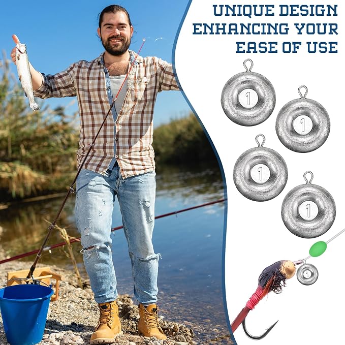24 Pieces Fishing Disc Sinkers Weights Disc Sinker Fishing Sinkers Weights for Saltwater Catfishing Trolling Surf Tackle