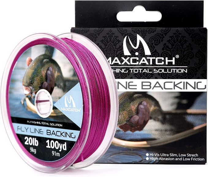M MAXIMUMCATCH Maxcatch Braided Fly Line Backing for Fly Fishing 20/30lb(White, Yellow, Orange, Black&White, Black&Yellow, Blue, Pink, Green, Purple)