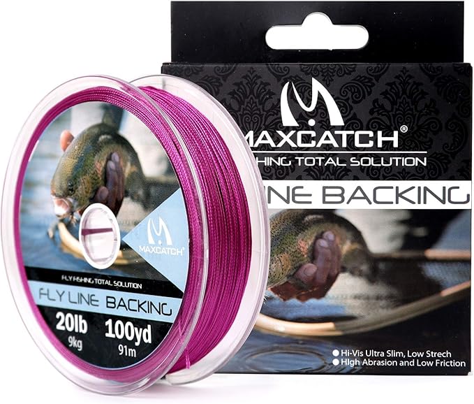 M MAXIMUMCATCH Maxcatch Braided Fly Line Backing for Fly Fishing 20/30lb(White, Yellow, Orange, Black&White, Black&Yellow, Blue, Pink, Green, Purple)