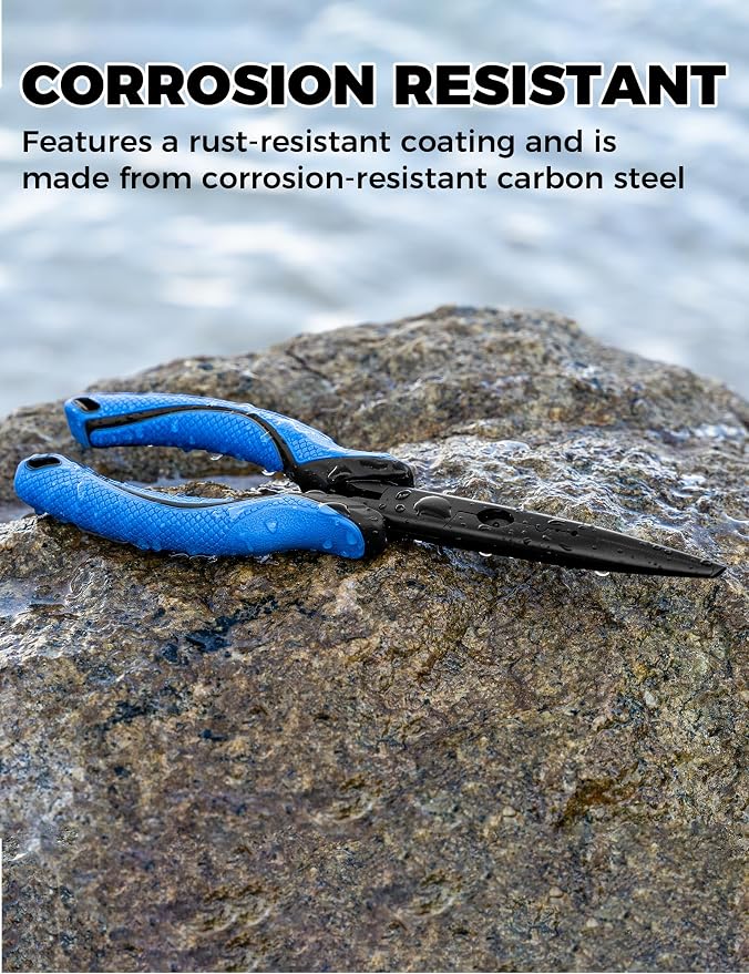 Fishing Pliers,Carbon Steel with Corrosion Resistant Coated Fishing Tools,Multitool for Saltwater