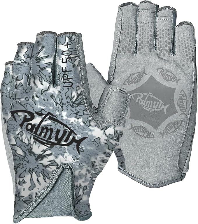 Palmyth UPF 50+ Fingerless Sun Fishing Gloves –UV Protection Lightweight Water Sports Gloves for Kayaking, Paddling & Canoeing