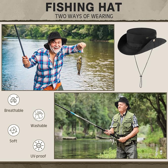 Xtinmee 20 Pcs Boonie Hat Bulk Wide Brim Bucket Hat Safari Hats Outdoor Sun Hats for Hiking Camping with Adjustable Strap