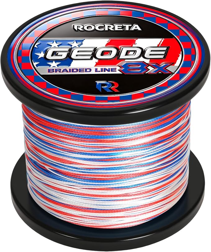Geode Braided Fishing Line, 10-200 lb, 8 Strands, 300yds/500yds/1000yds, Colored Braid Superline
