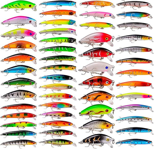 Bass Fishing Lures Kit Set Topwater Hard Baits Minnow Crankbait Pencil VIB Swimbait for Bass Pike Fit Saltwater and Freshwater