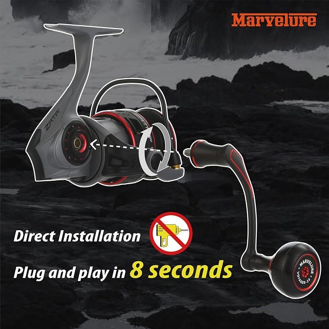 Power Handle Compatible for Abu Garcia Revo X/Revo SX/Revo Winch/Revo Rocket 20-40, Zata 2500-4000 Spinning Reels